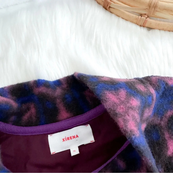 NWOT Xirena Caden Wool Blend Fleece Jacket Pullover Purple - Picture 7 of 10